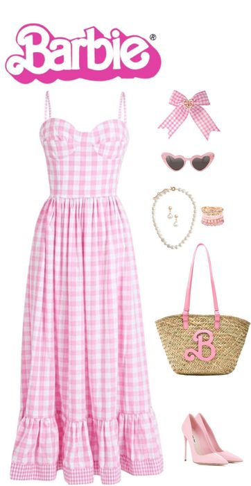 Barbie Outfit Inspiration, Malibu Barbie Outfit, Barbie Outfit Ideas For Women, Birthday Party Outfit Women, Barbie Themed Outfits, School Dance Outfits, Barbie Cosplay, Decades Costumes, Sweet 16 Outfits