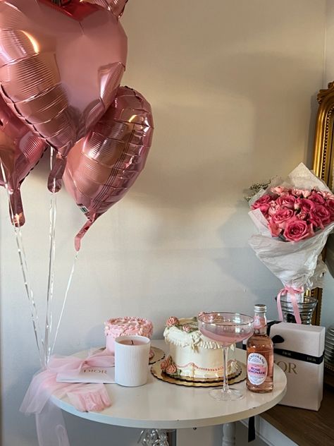 Birthday girl, 24th birthday girl Princess Core Party, Pink Decor Birthday, Pink And Silver Birthday Aesthetic, Pink Aesthetic Birthday Theme, Small Birthday Setup, Birthday 2024 Ideas, Pinterest Birthday Ideas, Aesthetic Birthday Set Up, Pink And White Birthday Aesthetic