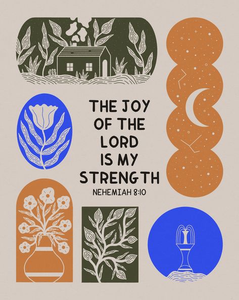 "The joy of the Lord is my strength" Nehemiah 8:10 #christianart #Jesus #illustration #christianart #christianmotivation #bibleversedaily #christianquotes #thegospel The Joy Of The Lord Is My Strength Art, Jesus Illustration, Count It All Joy, Christian Quotes Scriptures, The Joy Of The Lord, Christian Illustration, Scripture Wallpaper, The Lord Is My Strength, Church Media Design