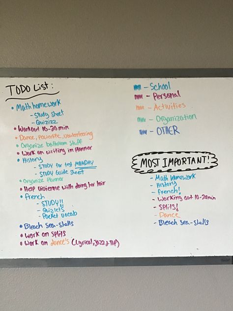 Things To Put On White Board, What To Put On Your Whiteboard, Whiteboard Todo List, Whiteboard To Do List Ideas, Things To Write On A White Board At Home, White Board Organization House, Things To Put On A Whiteboard In Your Room, White Board Goals Ideas, White Board To Do List Ideas