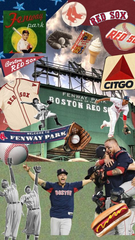 Baseball Collage Ideas, Red Sox Aesthetic, Baseball Astethic, Baseball Wallpaper Aesthetic, Baseball Aesthetic Wallpaper, Baseball Collage, Baseball Aesthetic, Baseball Romance, Ipad Things