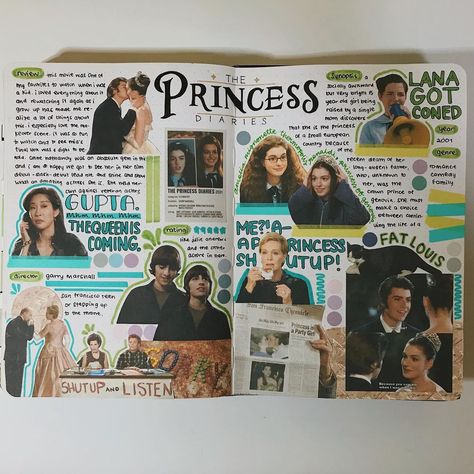 Favorite Movies Journal, Movie Scrapbook, Movie Diary, The Princess Diaries 2001, Character Journal, The Princess Diaries, Movie Journal, Film Journal, Micron Pens