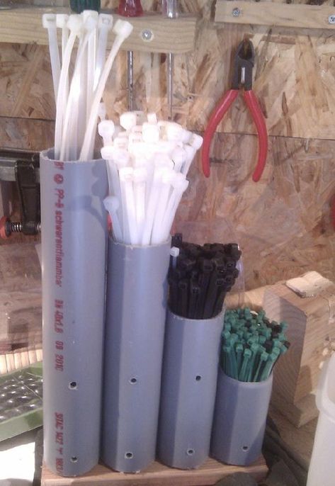 Pvc Pipe Storage, Workshop Hacks, Tie Organizer, Display Visual Merchandising, Lego Bedroom, Shelter Ideas, Man Garage, Garage Organization Tips, Storage Shed Organization