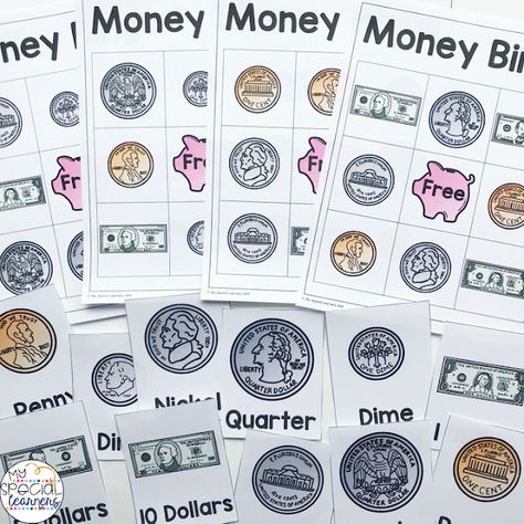 Teaching Your Students How to Count Money in Special Education - My Special Learners Classroom Money, Money Bingo, Learning Money, Teaching Money, Life Skills Lessons, Money Math, Money Worksheets, Money Lessons, Happy Sunday Friends