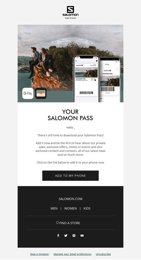 An awesome Onboarding drips email example from Salomon. View 100+ more email templates and examples and get inspiration for your next email design with MailCharts! #EmailDesign #EmailMarketing #EmailInspiration #OnboardingDripsEmail Email Examples, Campaign Planning, Customer Retention, Email Design, Email Campaign, Email Templates, Top Brands, Building, Quick Saves