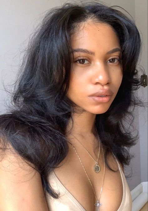 Black Hair Blowout, Flat Ironed Hair Black Hairstyles, Pressed Natural Hair, Silk Press Natural Hair, Blowout Hair, Flat Iron Hair Styles, Good Hair, Fluffy Hair, Good Hair Day