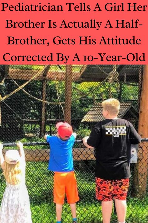 Pediatrician Tells A Girl Her Brother Is Actually A Half-Brother, Gets His Attitude Corrected By A 10-Year-Old Savage Girl, Half Brother, School Trip, Baby Brother, Family Parenting, Have A Laugh, Tiny Humans, Family Relationships, Her Brother