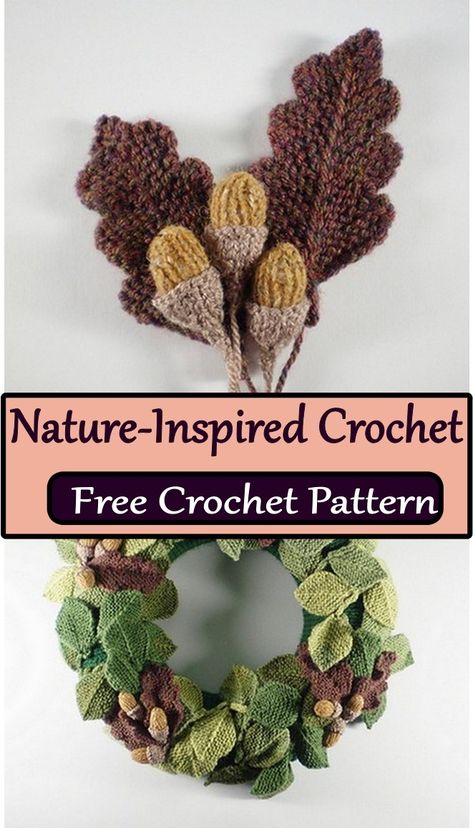 Crochet Oak Leaves Crochet Branch With Leaves, Crochet Plant Leaves Free Pattern, Crochet Oak Leaf Pattern Free, Crochet Plant Garland, Crochet Pumpkin Leaves, Crochet Autumn Leaves, Leaves Crochet Pattern Free, Crochet Leaf Bag, Crochet Fall Leaves Free Pattern