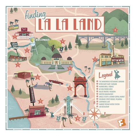 Watch: L.A.-Set Movie Mash-up; Plus, See All the L.A. Locations Where 'La La Land' Was Filmed | Fandango Colorado Street Bridge, Fun Movies, Here's To The Fools Who Dream, Angel Flight, Damien Chazelle, Retro Map, Champagne Problems, Beau Film, Lala Land