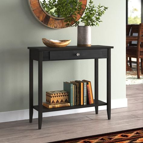 Foundstone™ Glaucia 32" Solid Wood Console Table & Reviews | Wayfair Small Entryway Table, Console Table Wood, Bathroom Artwork, Hallway Table, Small Entryway, Pet Leashes, Wood Console Table, Table Wood, Wood Console