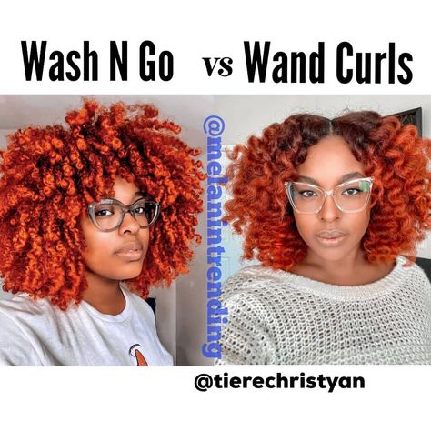 Everything Black ❤ on Instagram: “Wash N Go or Wand Curls ? ❤ Pick One 👇🏽 Follow @melanintrending for more 📽 @tierechristyan” Wand Curls On Natural Hair, Curls On Natural Hair, Natural Hair Problems, Twa Styles, 3c Natural Hair, Everything Black, Melanin Skin, Natural Hair Regimen, Wash N Go