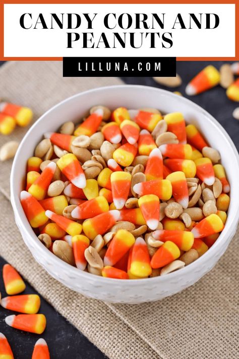 Candy Corn and Peanuts is a delicious fall mix perfect for snacking. It tastes like a delicious Payday Candy Bar! #candycorn #peanuts #snackmix #payday Peanuts And Candy Corn Recipe, Candy Corn Peanut Snack, Candy Corn And Peanuts Recipe, Payday Recipe, Peanuts And Candy Corn, Candy Corn Mix, Payday Candy, Payday Candy Bar, Candy Corn Recipe