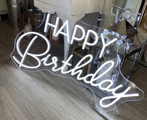 Happy Birthday Neon Sign, Birthday Neon Sign, Happy Birthday Neon, Party Neon Sign, Lighted Marquee Letters, Auckland Wedding, Greenery Wall, Party Neon, Happy Birthday Signs