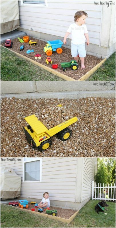 17. Rock Box Pebble Crafts, Outdoor Kids Play Area, Play Area Backyard, Backyard Kids Play Area, Diy Playground, Outdoor Play Area, Kids Outdoor Play, Outdoor Diy Projects, Backyard Playground