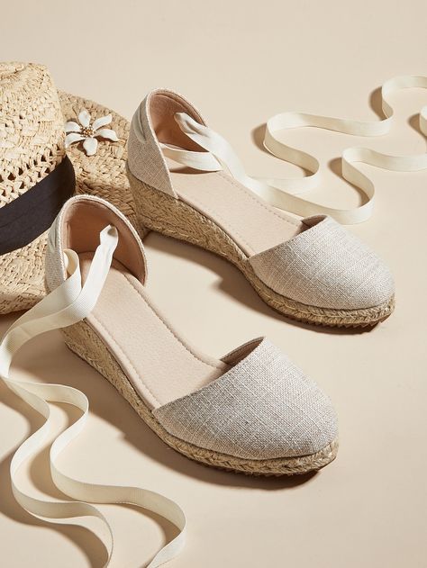 Apricot Vacation Collar   Plain Court Wedges Embellished   Women Shoes Espadrilles Wedding Outfit, Vacation Lookbook, Summer Espadrilles, Low Wedge Espadrilles, Wedges Shoes Low, Women Wedges, Heeled Espadrilles, Espadrilles Shoes, Low Heel Wedges