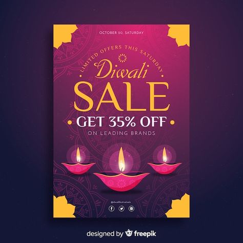 Diwali sale flyer template in flat desig... | Free Vector #Freepik #freevector #diwali-flyer #diwali-template #diwali-decoration #cultural-festival Diwali Flyer Design, Diwali Template, Diwali Offer, Diwali Poster, Diwali Decorations At Home, Diwali Sale, Diwali Decoration, Cultural Festival, Marketing Flyers