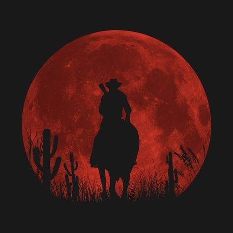 Check out this awesome 'Red+moon' design on @TeePublic! John Marston, Red Moon, Red Dead, Red Dead Redemption, Cowboy, Moon, T Shirts, Red, T Shirt