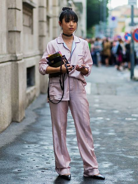 11 Daytime Pajama Outfits You Can Wear in Public | Who What Wear Weekend Outfit, Margaret Zhang, Silk Pjs, Stay In Bed, Weekend Plans, Weekend Style, Minimal Style, Saint Laurent Bag, Bag Style