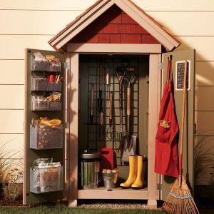 A cute little closet shed!  http://www.familyhandyman.com/DIY-Projects/Home-Organization/Tool-Storage/garden-closet-storage-project  #shed #potting #garden #outdoor #diy #plans Small Garden Shed, Free Shed Plans, Outdoor Storage Shed, Shed Organization, Small Sheds, Garden Storage Shed, Storage Shed Plans, Garden Tool Storage, Potting Sheds