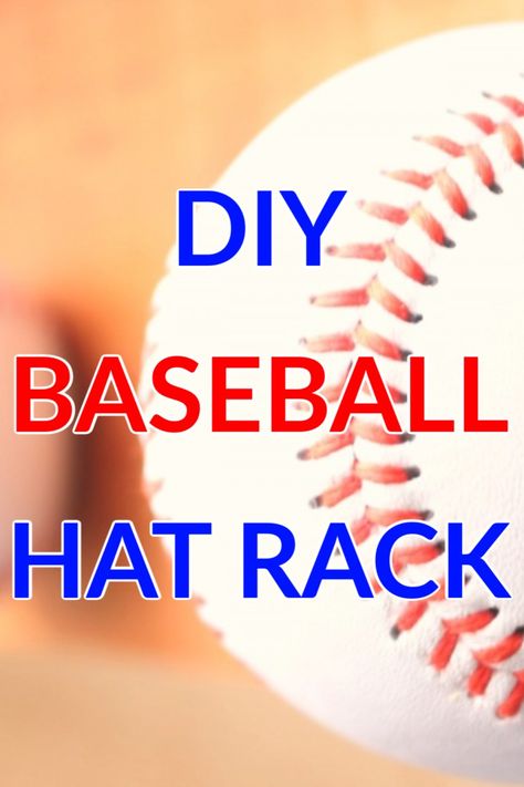 Baseball Hat Rack Ideas, Diy Baseball Hat Storage, Cap Rack Ideas, Diy Hat Rack For Men Baseball Caps, Baseball Crafts Diy, Diy Baseball Decor, Hat Hanging Ideas, Baseball Cap Diy, Diy Hat Storage