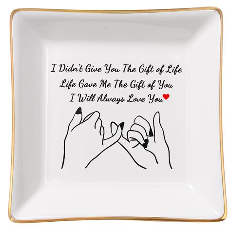 PRICES MAY VARY. Daughter in Law Gifts from Mother in Law: Looking for the perfect way to show love for your daughter-in-law? The JEWELRY DISH is a delightful and sentimental gift that's sure to touch her heart. "I didn't give you the gift for life, life gave me the gift of love. I will always love you." with heartwarming words, the trinket dish is perfect for daughter in law birthday gifts, wedding mothers day gifts for daughter in law, Christmas valentines day gifts for daughter in law Stepdau Gifts For Daughter In Law, Daughter In Law Birthday, Daughter In Law Quotes, Bonus Daughter, Best Wishes Card, Law Christmas, Gifts For Daughter, Daughter In Law Gifts, Ways To Show Love