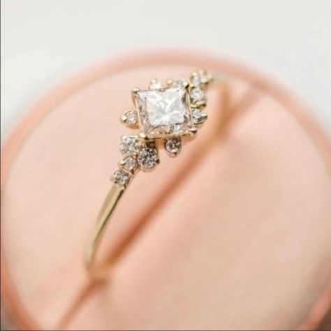 Square Cut Engagement Rings, Crystal Engagement Rings, Antique Engagement Ring, Gold Color Ring, Zirconia Rings, Baguette Diamond Rings, Rose Gold Diamond Ring, Gold Ring Sets, Rhinestone Ring