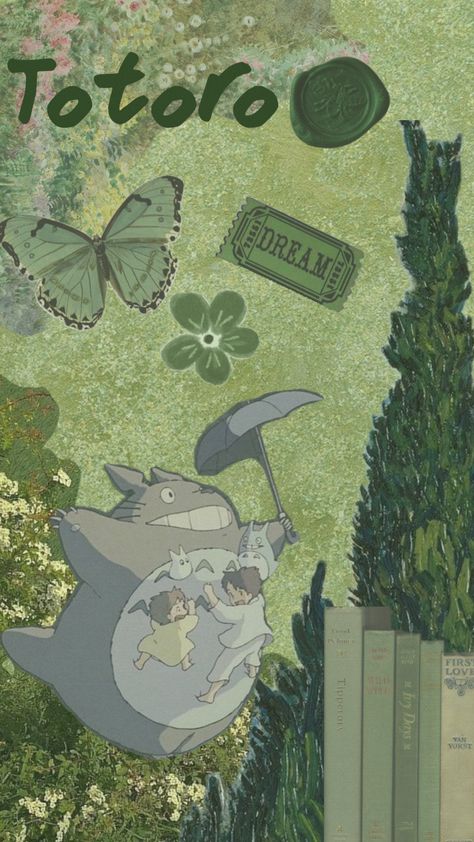 #green #sage green #Ghibli #studio Ghibli #anime #totoro #my neighbor Totoro #cottagecore #aesthetic #wallpaper Sage Green Ghibli, Green Ghibli, Cottagecore Aesthetic Wallpaper, Anime Totoro, Studio Ghibli Anime, Icon Background, Ghibli Anime, Studio Ghibli Background, Sage Green Wallpaper