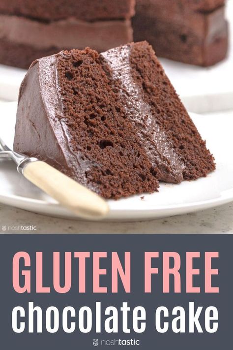 Easy gluten free chocolate cake recipe that's perfect for new and experienced bakers alike. The cake recipe is soft, fluffy, and moist and creates perfect results every time, works great for birthday cakes too. Gluten Free Chocolate Cake Recipe, Gluten Free Birthday Cake, Dairy Free Chocolate Cake, Gluten Free Cake Recipe, Gluten Free Chocolate Cake, Amazing Desserts, Mood Food, Glutenfree Dairyfree, Dairy Free Chocolate