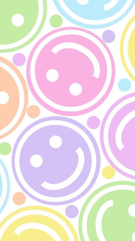 Happy Face Wallpaper Aesthetic, Colorful Smiley Face Wallpaper, Happy Face Background, Smiley Background, Smiley Face Wallpaper, Smiley Face Pattern, Pastel Background Wallpapers, Slide Background, Face Pattern