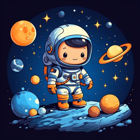 Space Cartoon Wallpaper, Cute Space Aesthetic, Astronaut Cartoon Cute, Space Pics, Space Cartoon, Space Clipart, Block Birthday Party, Space Stickers, Space Png