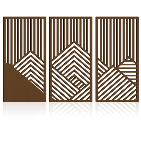 PRICES MAY VARY. Wood Hollow Geometric Mountain Wall Art Set: 3 pieces wood wall arts, designed in different styles with hollow; Sufficient quantities and diverse styles can easily meet your daily decoration needs, and you can decorate them together or separately to add more elegance to your space. Size for Easy Displaying: our boho decor accents are about 40.64*81.28cm/16 x 32 inches in size, suitable for hanging on walls,to make your guests notice your decorations at a glance,adding more color Amazon Apartment Must Haves, Amazon Apartment, Affordable Apartment Decor, 3d Geometry, Simple Bathroom Designs, Apartment Decorating On A Budget, Deck Designs Backyard, Wooden Wall Panels, Wooden Panel