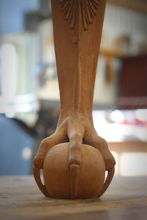 ball and claw | Part of a series of photos taken at Dan Sant… | Flickr Chippendale Furniture, Wood Carving Furniture, Wood Furniture Legs, Classical Furniture, Wooden Bed Design, 3d Cnc, Carved Furniture, Wood Carving Designs, Wood Carving Patterns