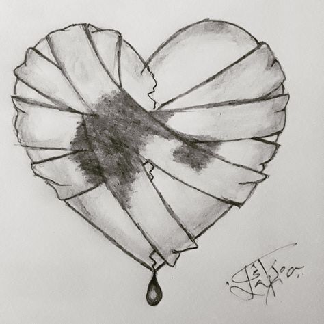 Heart Shattering Art, Drawing About Heart Break, Friendship Sketches, Heart Pencil Drawing, Drawing Sky, Broken Rose, Drawings Inspo, Sharpie Drawings, Beauty Drawings