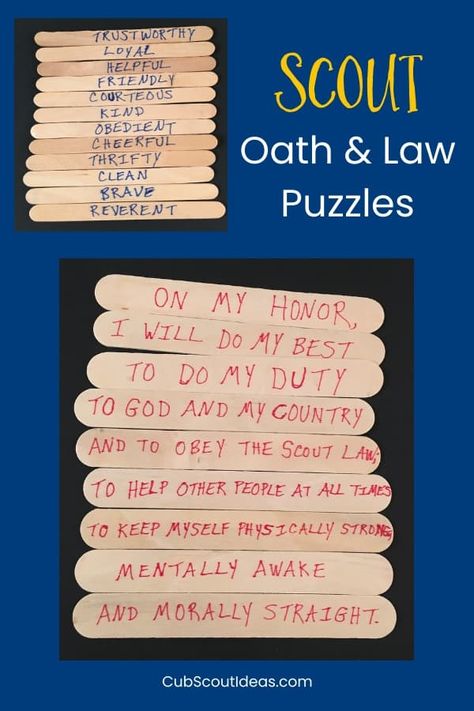 Scout Oath And Law, Cub Scout Oath, Craft Ideas For Boys, Cub Scout Law, Cub Scout Skits, Boy Scout Oath, Cub Scout Patches, Cub Scout Popcorn, Scout Oath