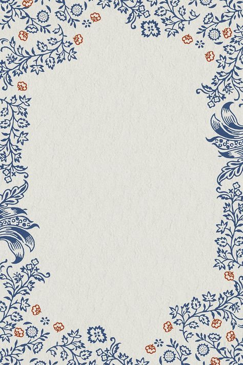 Blue Frame Border, Molduras Vintage, Floral Cards Design, William Morris Art, Vintage Borders, Frame Border, Blue Frame, Ornament Frame, Images Esthétiques