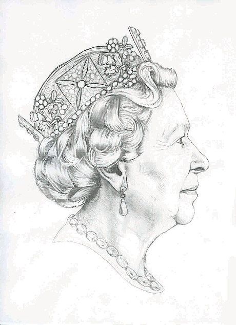 telegraph:  A sketch of Queen Elizabeth II by Royal Mint artist Jody Clark that will be used on British coins Queen Elizabeth Drawing, Elizabeth The 1st, Queen Elizabeth The 1st, Elizabeth Queen, Queen Drawing, Royal Diamond, Reine Elizabeth, Portrait Sketch, Elisabeth Ii