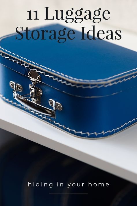 With Summer comes exciting vacations and fun travel plans. But where are you supposed to store all that luggage in between trips. Keep reading to discover 11 luggage storage ideas hiding in your home. Luggage Storage Ideas, Travel Storage Ideas, Spare Bedroom Closets, Big Suitcases, Storage Ideas For Small Spaces, Suitcase Storage, Small Nurseries, Travel Size Bottles, Fun Travel