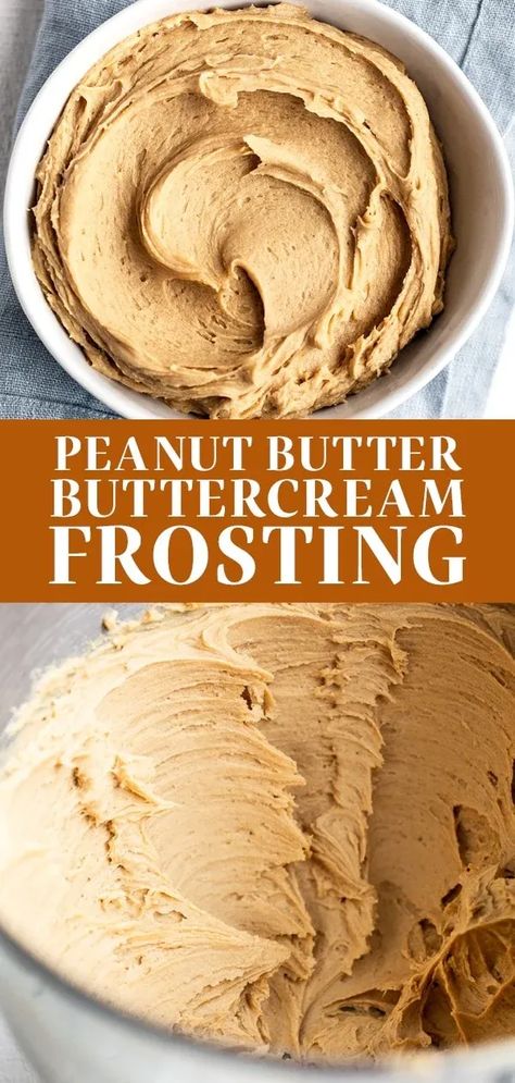 How to make Homemade Peanut Butter Buttercream Frosting! Absolutely the BEST easy recipe, and so fluffy! Perfect for topping cupcakes, chocolate cakes or brownies. Peanut Butter Frosting Easy, Buttercream Frosting Recipe Easy, Peanut Butter Buttercream Frosting, Peanut Butter Recipes Easy, Peanut Butter Frosting Recipe, Peanut Butter Buttercream, Peanut Butter Dessert Recipes, Peanut Butter Icing, Homemade Buttercream Frosting