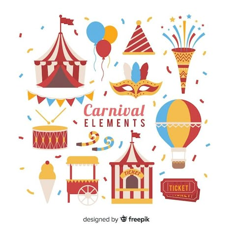 Free vector flat carnival elements colle... | Free Vector #Freepik #freevector #carnival-elements #masquerade-mask #carnival-mask #party-mask Carnival Elements, Carnival Illustration, Carnival Images, Mask Carnival, Carnival Decorations, Carnival Posters, Carnival Themed Party, Carnival Mask, Desain Editorial