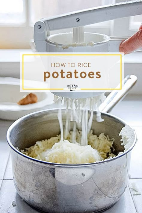 Never peel a potato again. Use a Potato Ricer. Potato Ricer Hack, Recipes Using A Potato Ricer, Potato Ricer Tool, How To Rice Potatoes, Mashed Potatoes With Potato Ricer, Ricing Potatoes, Amazing Mashed Potatoes, Potato Diet, Creamer Potatoes