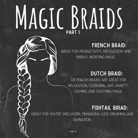 Hair Magick Witchcraft Braids, Long Hair Spell, Braid Magic Witchcraft, Hair Spells Witches, Easy Witch Hairstyles, Witches Knot Meaning, Hair Magick Witchcraft, Witches Knots, Knot Magic Spells