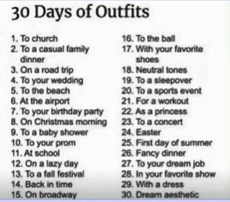 30 Days Of Outfits, 30 Day Drawing Challenge, Fashion Illustration Collage, Challenges To Do, Makeup Challenges, Creative Drawing Prompts, Fashion Design Patterns, Fashion Design Collection, Outfit Challenge