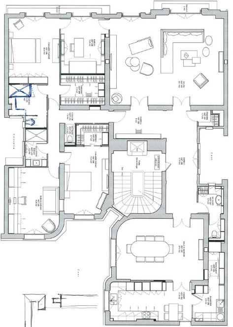 Floorplans Apartment, Parisian Penthouse, Haussmann Architecture, Flat Plan, Townhouse Apartments, Parisian House, Residential Building Design, Apartment Floor Plan, Old Apartments