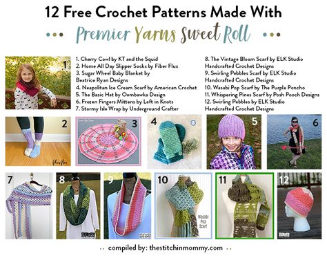 12 Free Crochet Patterns Made With Premier Yarns Sweet Roll - The Stitchin Mommy Lion Brand Mandala Yarn, Thanksgiving Crafts Preschool, Caron Cakes, Mandala Yarn, Yarn Creations, Crocheting Projects, Thanksgiving Preschool, Sweet Roll, Crochet Stitches Tutorial