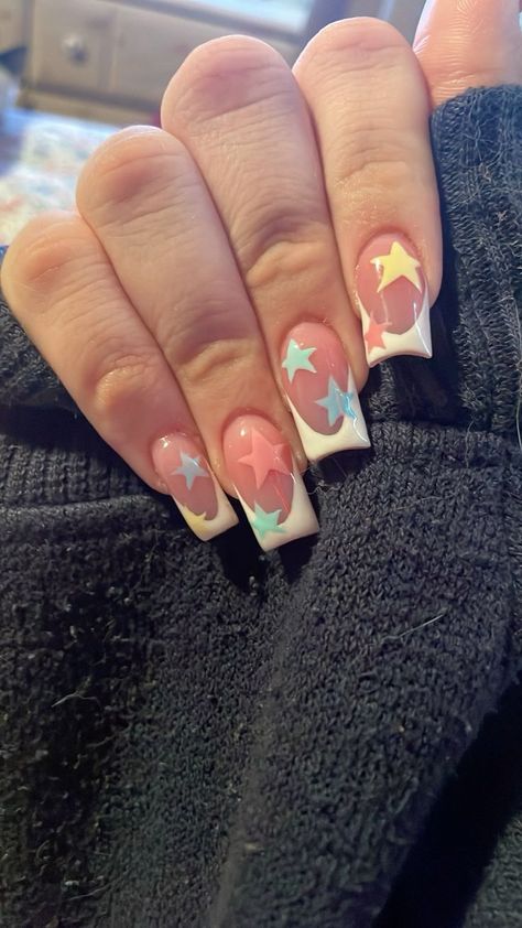 Easy Cute Acrylic Nails, Call Me If U Get Lost Nails, Nail Inspo Tyler The Creator, Tyler The Creator Nails Short, 7th Grade Nail Ideas, Frank Ocean Inspired Nails, Nail Inspo For Teens, Rap Concert Nails Ideas, Streetwear Nails Designs