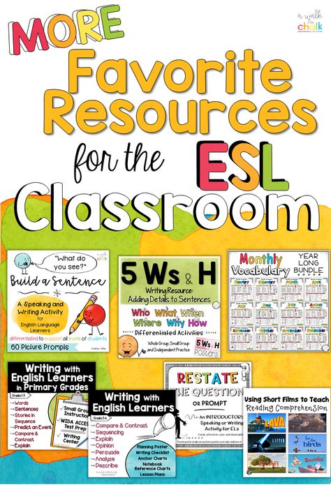 This blog post shares some of my all time favorite resources to use in an elementary ESL classroom. Each one is kid tested and teacher approved. Teacher Resources Organization, Esl Teaching Elementary, Esol Resources, Teaching Ell Students, Esol Classroom, Ell Strategies, Esl Elementary, Ell Activities, Ell Resources