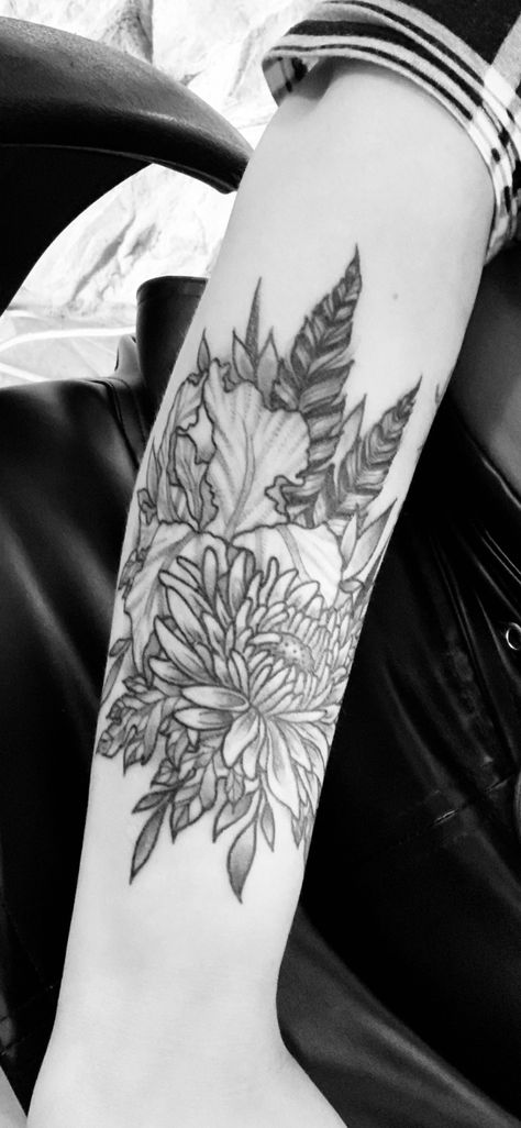 Feather Bouquet Tattoo, Pheasant Feather Tattoo, Pheasant Tattoo, Floral Forearm Tattoo, Wild Flower Arrangements, Mum Tattoo, Feather Bouquet, Bouquet Tattoo, Pheasant Feathers