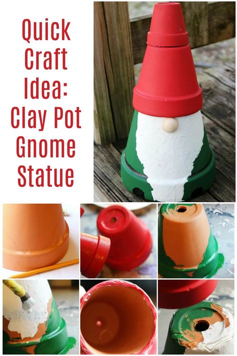 This is the cutest clay pot gnome craft I have ever seen! It's such a simple garden gnome statue made on a budget! Click here to see how she makes this terra cotta pot gnome super fast! #claypotgnome #terracottapotgnome #gardengnomestatue #gnome #gardengnome #diygnome #rufflesandrainboots Terra Cotta Pot Crafts Diy, Clay Pot Projects, Making Clay, Flower Pot People, Clay Pot People, Terra Cotta Clay Pots, Garden Gnomes Statue, Terra Cotta Pot Crafts, Clay Flower Pots