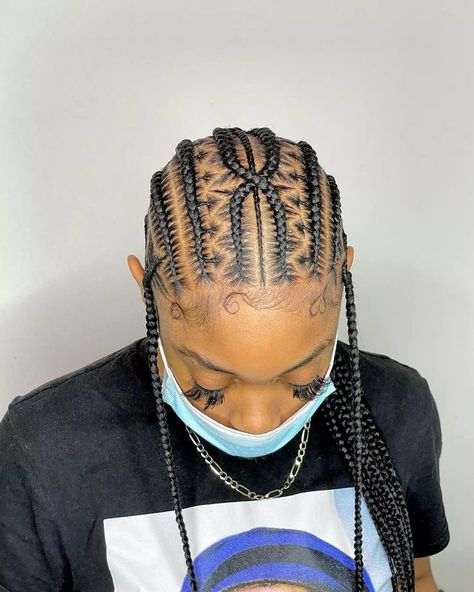 Feeding Braids Hairstyles Cornrows, Designer Feed In Braids, Straight Backs With Design Braids, All Back Styles, Fulani Styles, Feed In Braids Designs, Feed In Braids With Designs, All Back Cornrows, Stitch Braids With Design