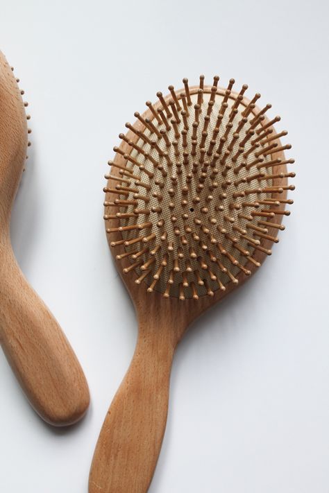 Bamboo Hair Brush Aesthetic Hair Brush, Bamboo Hairbrush, Rapunzel Of Sweden, Bamboo Hair Brush, Hair Care Tools, Bamboo Brush, 1970's Fashion, Cute Water Bottles, Hair Brushes